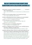 NU 631 CERTIFICATION SCRIPT 2026 QUESTIONS WITH SOLUTIONS GRADED A&plus;