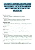 WGU C723 - QUANTITATIVE ANALYSIS FOR BUSINESS CERTIFICATION SCRIPT 2026 QUESTIONS WITH SOLUTIONS GRADED A&plus;
