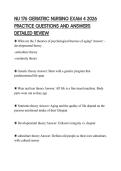 NU 176 GERIATRIC NURSING EXAM 4 2026  PRACTICE QUESTIONS AND ANSWERS  DETAILED REVIEW 