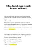 OHSAA Baseball Exam -Complete Questions And Answers