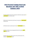 ISSA Personal Training Final Exam Questions And 100&percnt; Verified Solutions 2026