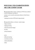 NU155 EXAM 2 2026 EXAMINATION REVIEW  AND CORE CONTENT OUTLINE