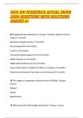 HESI RN PEDIATRICS ACTUAL PAPER 2026 QUESTIONS WITH SOLUTIONS GRADED A&plus; 