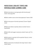 NU155 EXAM 2 2026 KEY TOPICS AND  RATIONALE BASED LEARNING GUIDE