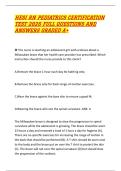 HESI RN PEDIATRICS CERTIFICATION TEST 2026 FULL QUESTIONS AND ANSWERS GRADED A&plus; 