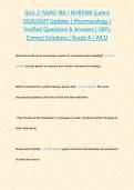 Quiz 2&colon; NURS 180 &sol; NURS180 &lpar;Latest 2026&sol;2027 Update&rpar; &vert; Pharmacology &vert; Verified Questions & Answers &vert; 100&percnt; Correct Solutions &vert; Grade A &vert; WCU