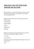 NU185 EXAM 3 2026 TEST PAPER SOLVED  QUESTIONS AND SOLUTIONS 