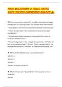 HESI MILESTONE 2 FINAL PAPER 2026 SOLVED QUESTIONS GRADED A&plus; 