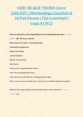 NURS 180 QUIZ 1 REVIEW &lpar;Latest 2026&sol;2027&rpar; &vert; Pharmacology &vert; Questions & Verified Answers &vert; Pass Guaranteed &vert; Grade A &vert; WCU