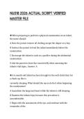 NU518 2026 ACTUAL SCRIPT VERIFIED  MASTER FILE
