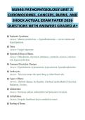 NU545 PATHOPHYSIOLOGY UNIT 7&colon; CHROMOSOMES&comma; CANCERS&comma; BURNS&comma; AND SHOCK ACTUAL EXAM PAPER 2026 QUESTIONS WITH ANSWERS GRADED A&plus;