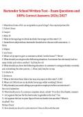 Bartender School Written Test &lpar;2026&sol;2027&rpar; &ndash; Exam Questions and 100&percnt; Correct Answers Study Guide