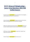 N5315 Advanced Pathophysiology &ndash; Cancer Actual Questions 2026 With Verified Answers