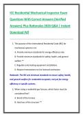 ICC Residential Mechanical Inspector Exam  Questions With Correct Answers &lpar;Verified  Answers&rpar; Plus Rationales 2026 Q&A &vert; Instant  Download Pdf 