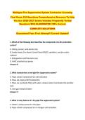 Michigan Fire Suppression System Contractor Licensing   Final Exam 150 Questions Comprehensive Resource To Help  You Ace 2026-2027 Exams Includes Frequently Tested  Questions With ELABORATED 100&percnt; Correct   COMPLETE SOLUTIONS   Guaranteed Pass First Attemp