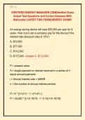 CERTIFIED ENERGY MANAGER &lpar;CEM&rpar;Verified Exam  Actual Test Questions and Correct Answers With  Rationales LATEST THIS YEAR&vert;&vert;NEWEST EXAM&excl;&excl;