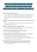 NUCLEAR MEDICINE BOARD REVIEW NMTCB ACTUAL EXAM PAPER 2026 QUESTIONS WITH ANSWERS GRADED A&plus;