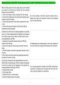 Respiratory NCLEX Test Questions with Verified Answers Rated A