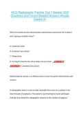 HESI Radiography Practice Test 1 Newest 2026  Questions and Correct Detailed Answers Already  Graded A&plus; 