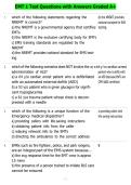 EMT 1 Test Questions with Answers Graded A&plus;