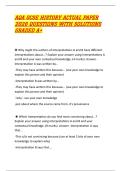 AQA GCSE HISTORY ACTUAL PAPER 2026 QUESTIONS WITH SOLUTIONS GRADED A&plus; 