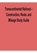 Transcontinental Railroad Construction Route and Mileage Study Guide 2025&sol; 2026