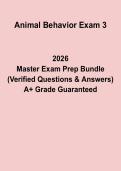 Animal Behavior Exam 3 Questions & Answers &vert; Study Guide PDF