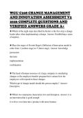 WGU C208 CHANGE MANAGEMENT AND INNOVATION ASSESSMENT V2 2026 COMPLETE QUESTIONS AND VERIFIED ANSWERS GRADE A&plus;