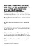WGU C208 CHANGE MANAGEMENT AND INNOVATION ASSESSMENT V2 2026 SOLVED QUESTIONS WITH FULL SOLUTION GRADED A&plus;