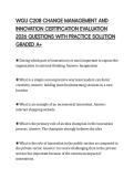 WGU C208 CHANGE MANAGEMENT AND INNOVATION CERTIFICATION EVALUATION 2026 QUESTIONS WITH PRACTICE SOLUTION GRADED A&plus;