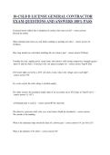 10-CSLB B LICENSE GENERAL CONTRACTOR EXAM QUESTIONS AND ANSWERS 100&percnt; PASS