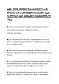 WGU C208 CHANGE MANAGEMENT AND INNOVATION COMPREHENSIVE SCRIPT 2026 QUESTIONS AND ANSWERS GUARANTEED TO PASS