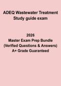 ADEQ Wastewater Treatment Exam Study Guide &vert; Questions & Answers PDF