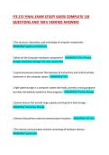ITE 272 FINAL EXAM STUDY GUIDE COMPLETE 128 QUESTIONS AND 100&percnt; VERIFIED ANSWERS