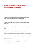 TMCI EXAM QUESTIONS COMPLETE WITH VERIFIED ANSWERS