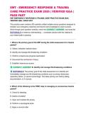 EMT - EMERGENCY RESPONSE & TRAUMA CARE PRACTICE EXAM 2026 &vert; VERIFIED Q&A &vert; PASS FAST