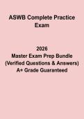 ASWB Complete Practice Exam Questions & Answers &vert; Full-Length Study Guide PDF
