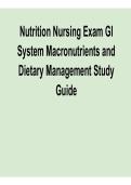 Nutrition Nursing Exam &ndash; GI System&comma; Macronutrients & Dietary Management Study Guide &ndash; Latest 2026 Review