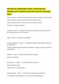 MECHANICAL ENGINEERING EXAM 1 QUESTIONS AND ANSWERS WITH COMPLETE SOLUTION UPDATED 2025&sol;2026 NEW&excl;&excl;
