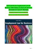 TEST BANK for Employment Law for  Business&comma; 10th Edition&comma; by Dawn D&period; Bennett-  Alexander & Laura P&period; Hartman  Complete Chapter 1-16&vert; A&plus; GRADED  Answers are at the End of Each Chapter