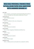 WGU D363 PERSONAL FINANCE FINAL ACTUAL EXAM PAPER 2026 QUESTIONS WITH ANSWERS GRADED A&plus;