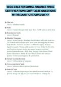 WGU D363 PERSONAL FINANCE FINAL CERTIFICATION SCRIPT 2026 QUESTIONS WITH SOLUTIONS GRADED A&plus;