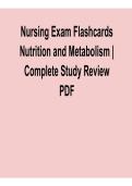 Nursing Exam Flashcards &ndash; Nutrition & Metabolism Complete Study Review PDF &ndash; Latest 2026 Guide