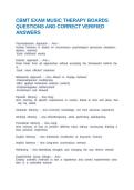 CBMT EXAM MUSIC THERAPY BOARDS QUESTIONS AND CORRECT VERIFIED ANSWERS