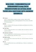 WGU D388 &ndash; FUNDAMENTALS OF SPREADSHEETS & DATA PRESENTATIONS OA ACTUAL EXAM PAPER 2026 QUESTIONS WITH ANSWERS GRADED A&plus;