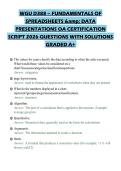 WGU D388 &ndash; FUNDAMENTALS OF SPREADSHEETS & DATA PRESENTATIONS OA CERTIFICATION SCRIPT 2026 QUESTIONS WITH SOLUTIONS GRADED A&plus;