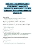 WGU D388 &ndash; FUNDAMENTALS OF SPREADSHEETS & DATA PRESENTATIONS OA FINAL TEST 2026 QUESTIONS WITH CORRECT ANSWERS GRADED A&plus;