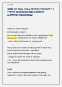 OPMA 317 FINAL EXAM REVIEW &vert; FREQUENTLY  TESTED QUESTIONS WITH CORRECT  ANSWERS &vert; BRAND NEW&excl;