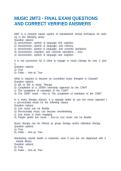 MUSIC 2MT3 - FINAL EXAM QUESTIONS AND CORRECT VERIFIED ANSWERS