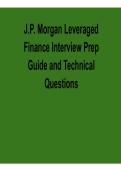J&period;P&period; Morgan Leveraged Finance Interview Prep Guide and Technical Questions &ndash; Latest 2026 Study Review
